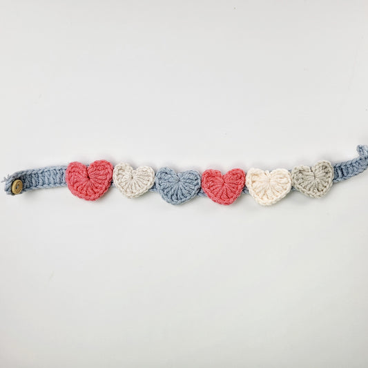 Handmade Crochet Colorful Heart collar