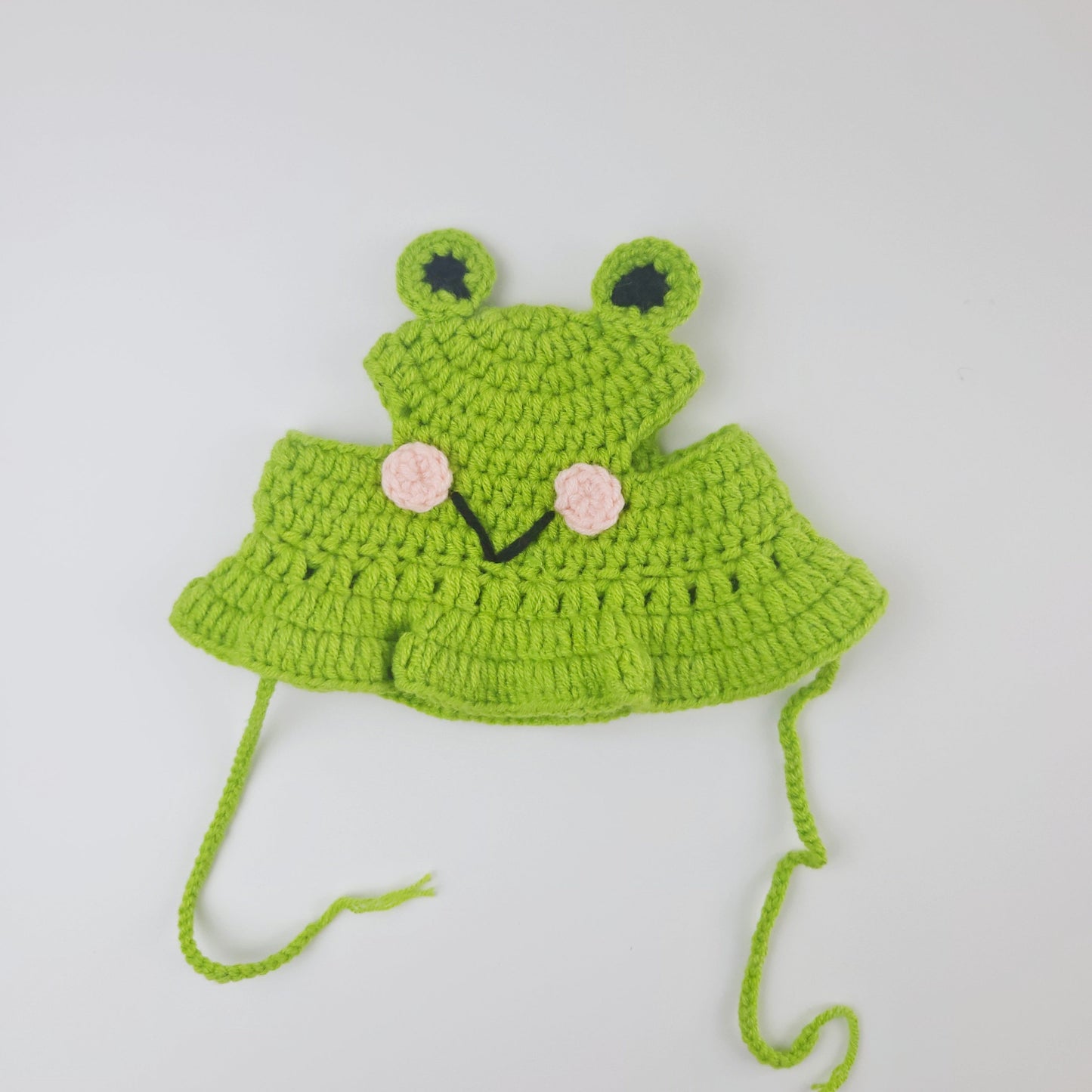 Green Crochet Frog Bucket Hat